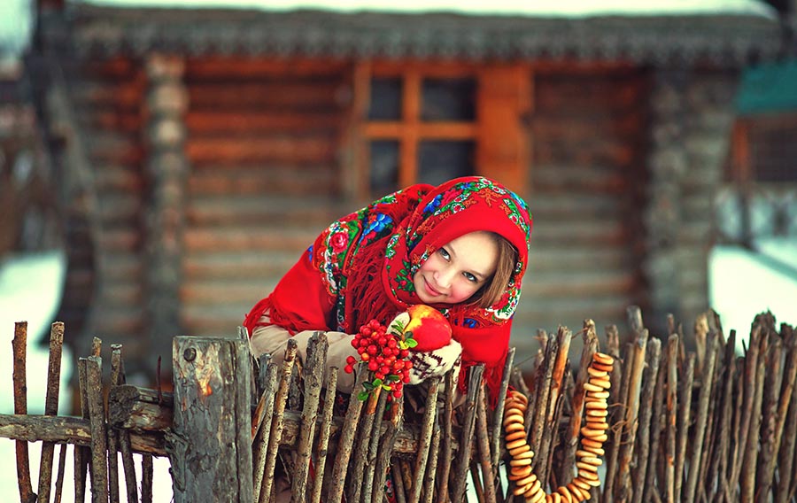 Sexy girl Women in Slavic costumes in Guadalajara